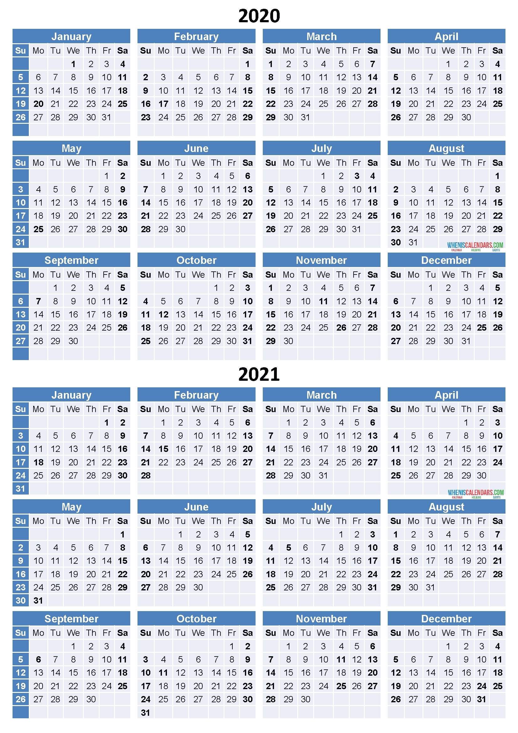 Catch Depo Continuou Calendar 2021