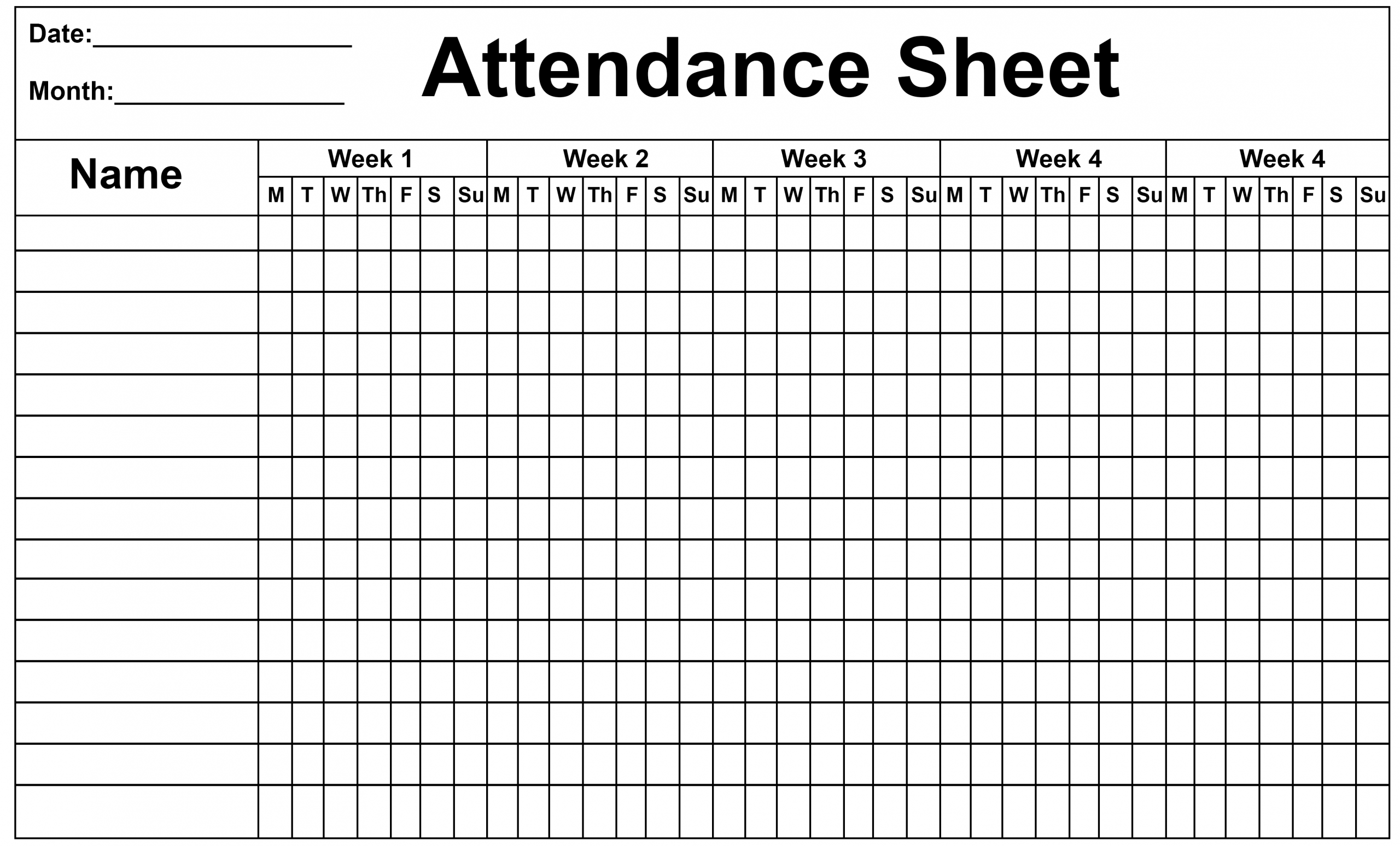 Catch Free Attendance Calendar Printable