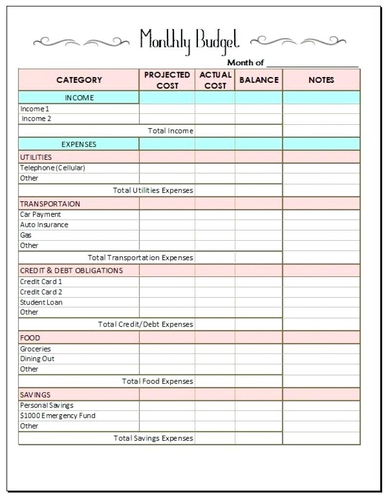 Catch Free Monthly Bill Payment Worksheet