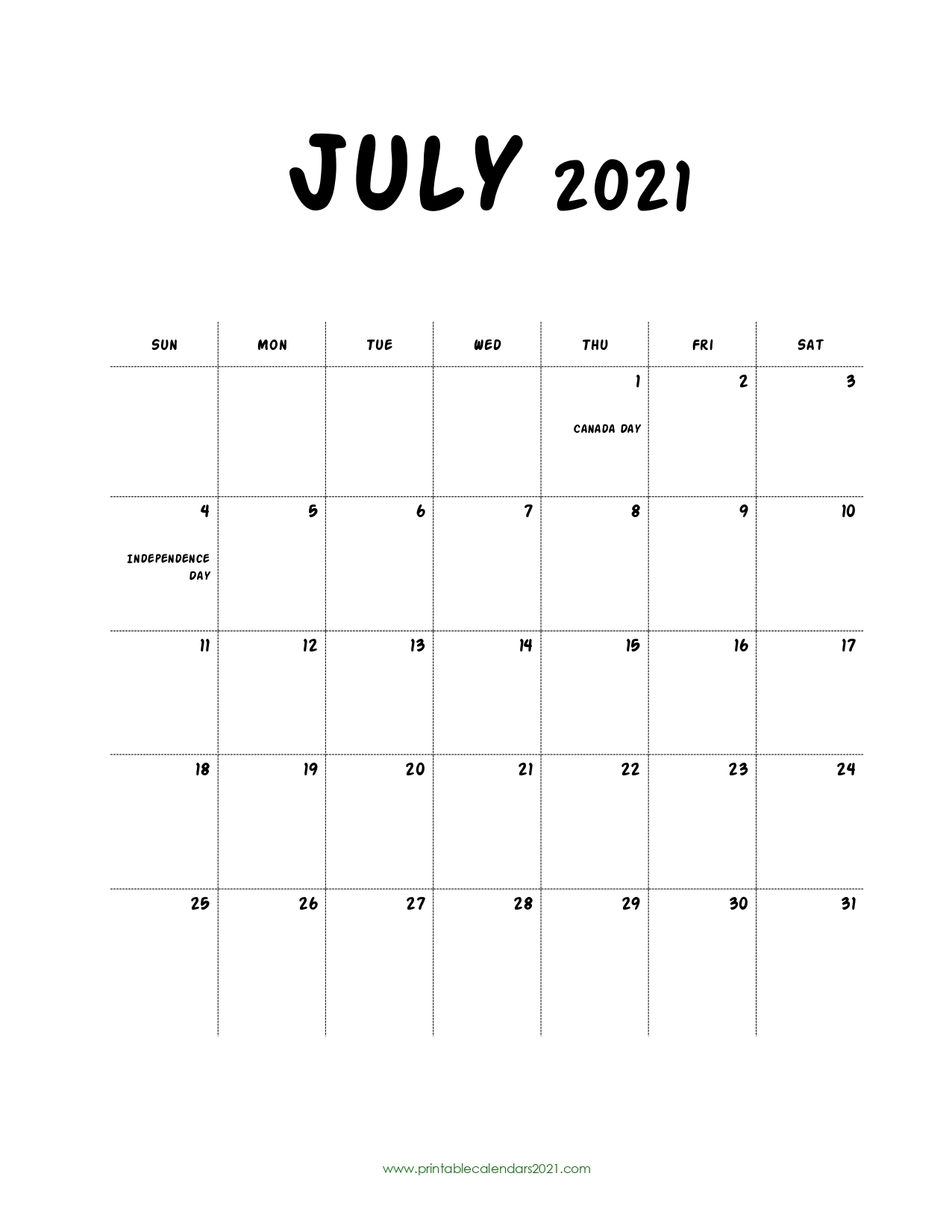 Catch Print Free July 2021 Calendar Without Downloading