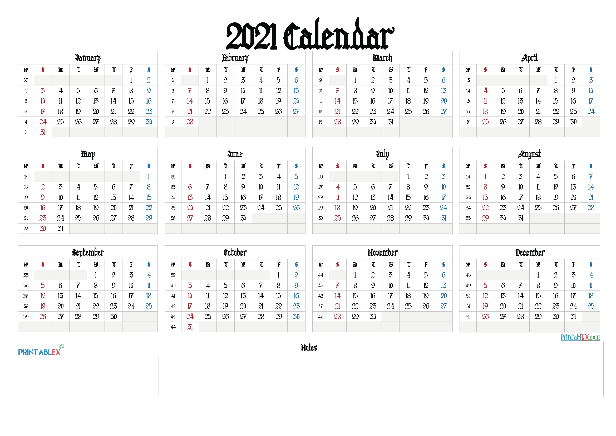 Collect 2021 Calendar To Writ On