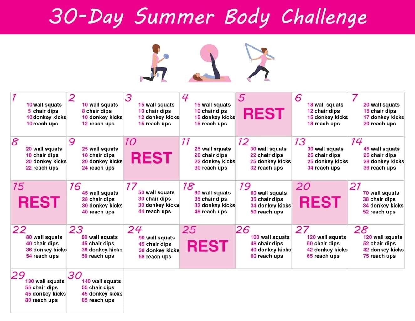 Collect 30 Day Fitness Challenge Printable