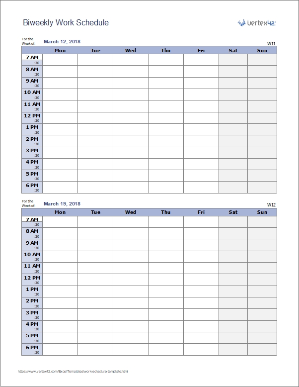 Collect Shift Planning Blank Calendar