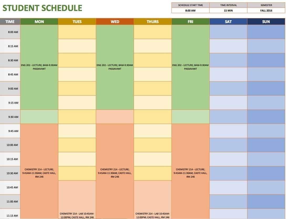 Collect Time Slot Excel Template