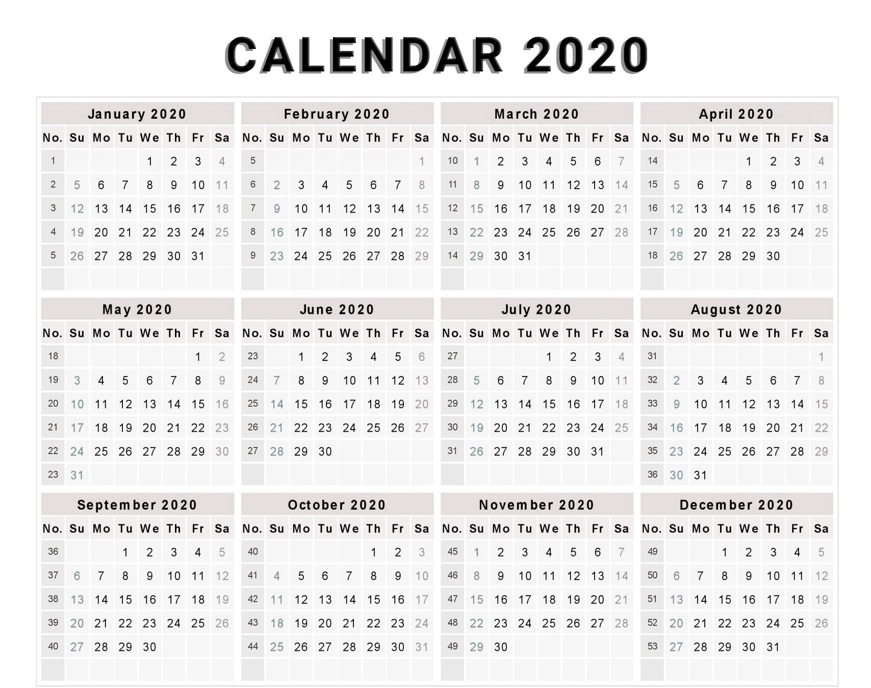 Collect Week Wise 2021 Calendar