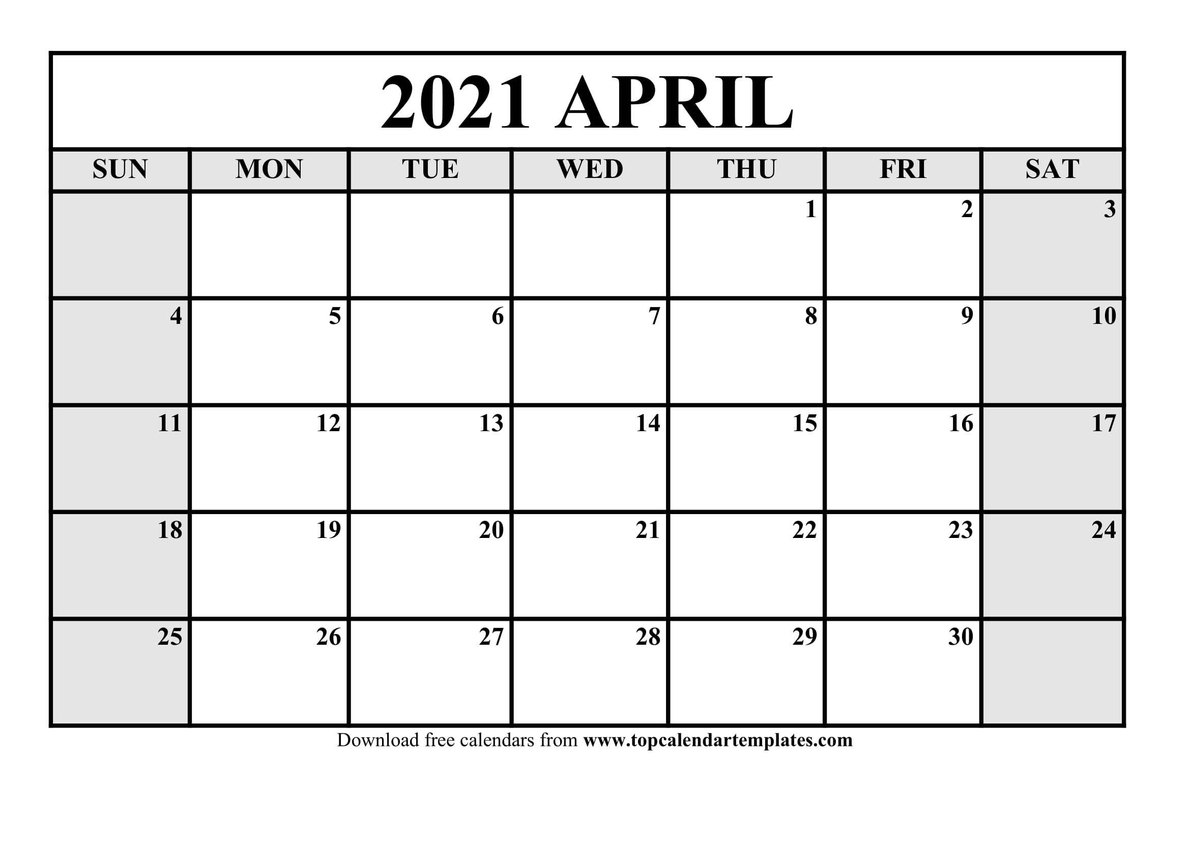 Get 2021 Free Printable Weekly Calendar Template