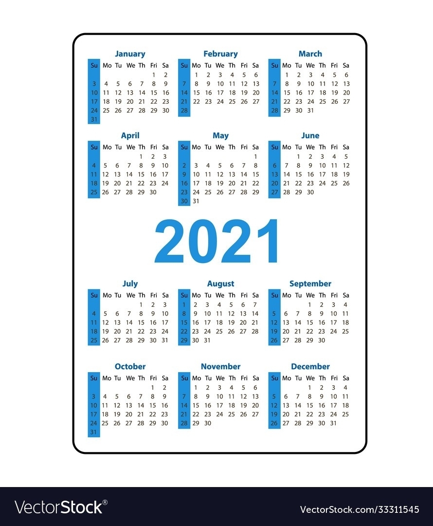 Get 2021 Printable Pocket Calendar Free