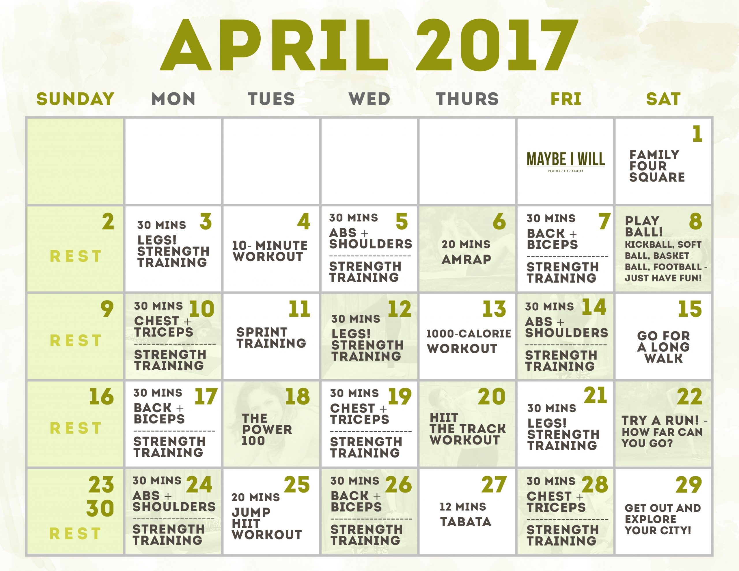 Get 30 Day Calendar Print Out