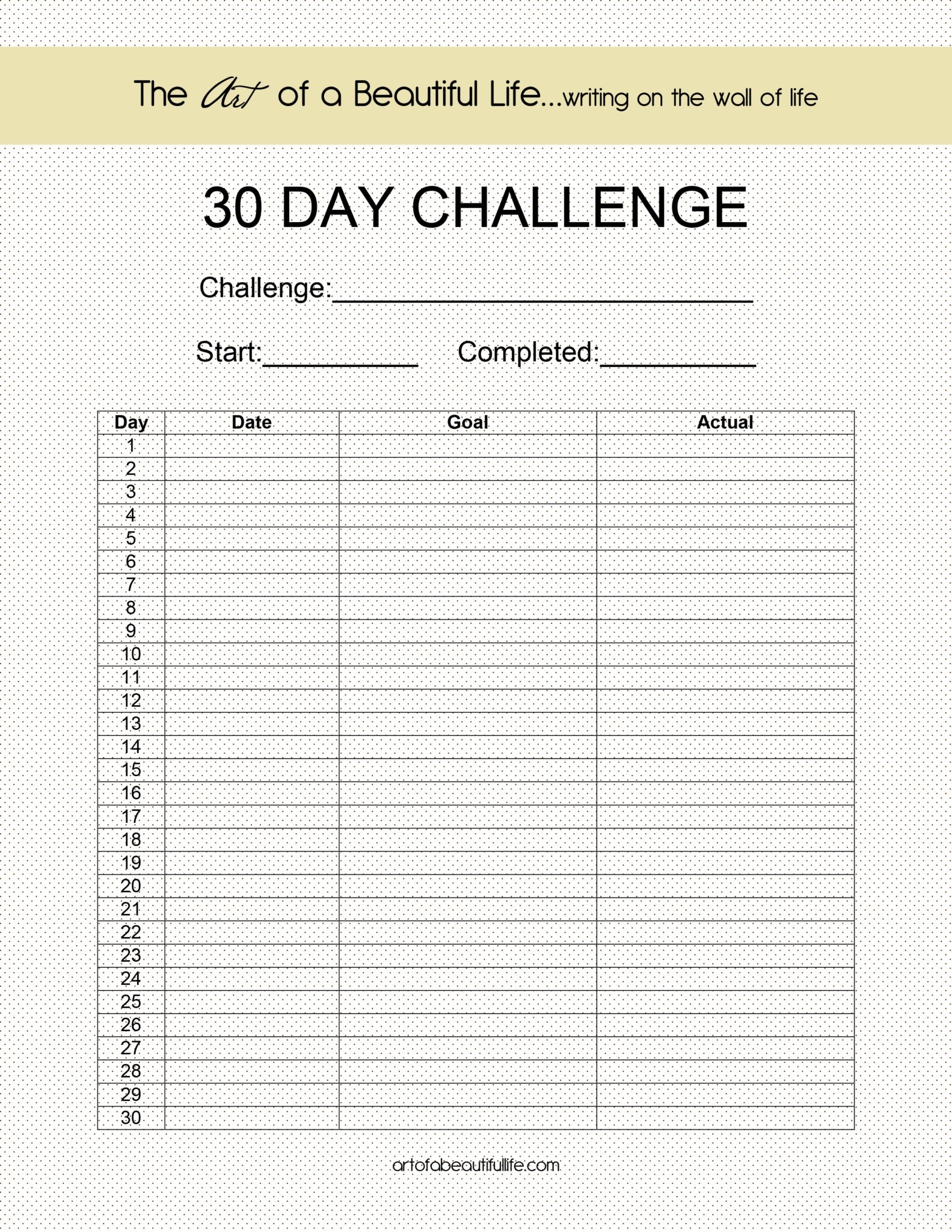 Get 30 Day Calendar Template