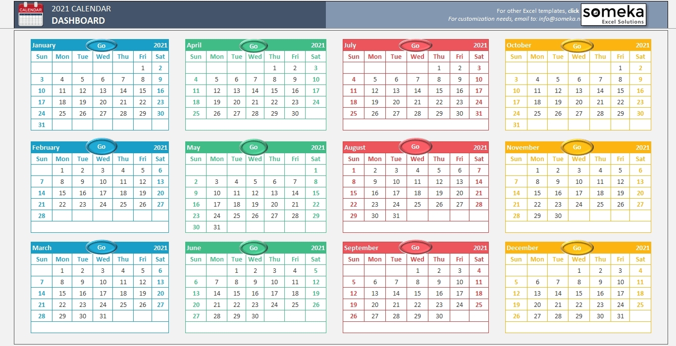 Get Excel Calendar 2021 With Week Numbers