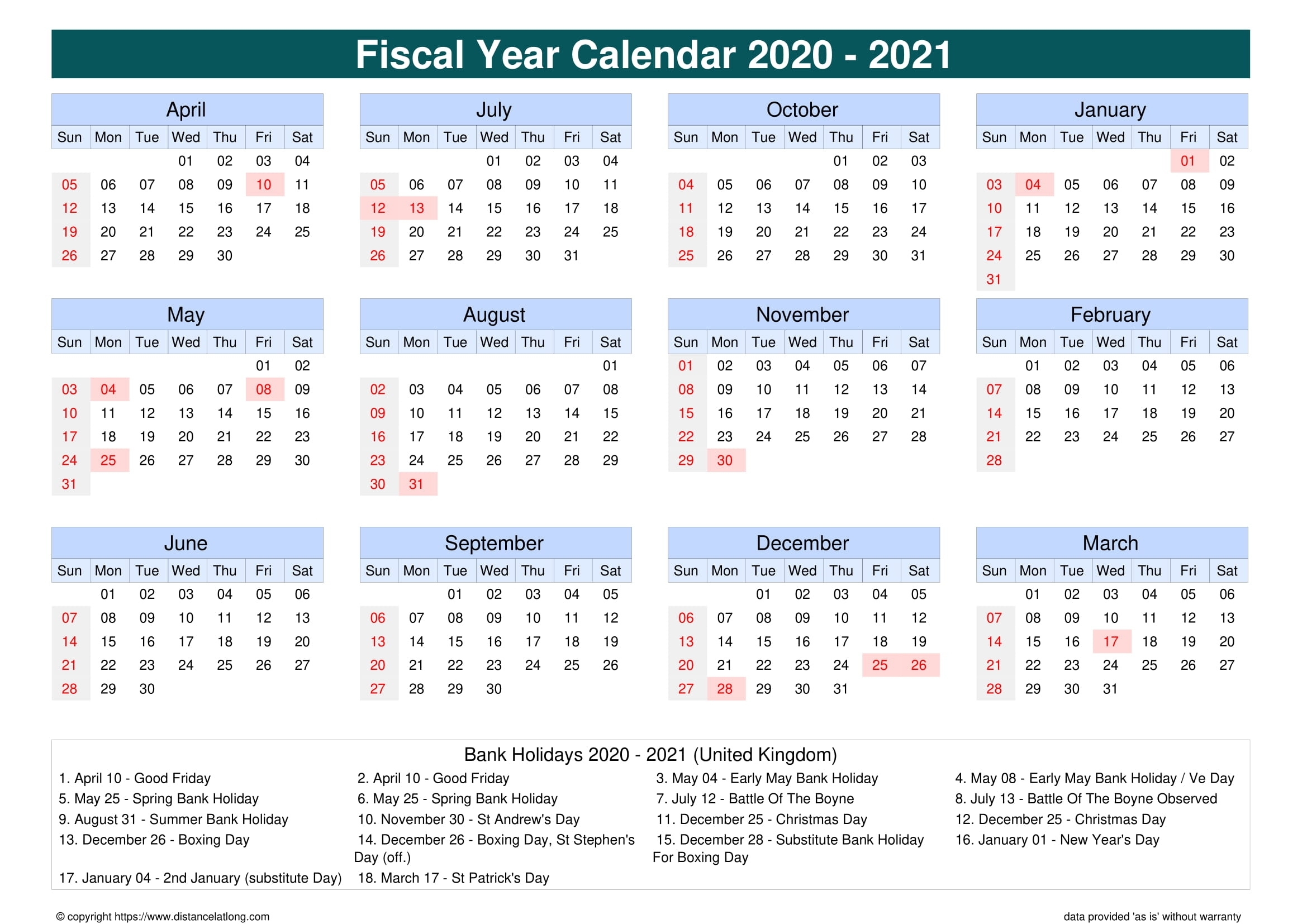 Financial Weeks 2021 Best Calendar Example