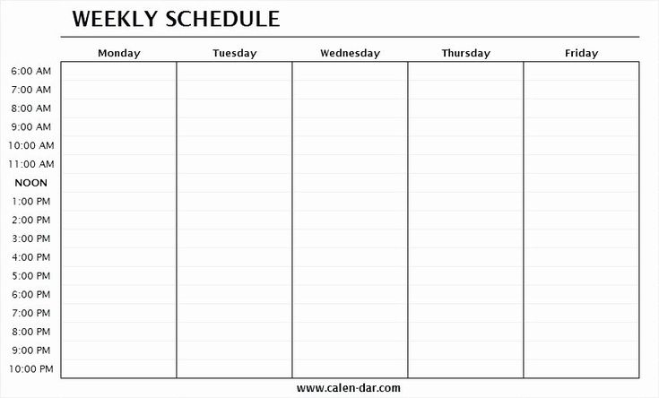Get Mon Friday Hourly Schedule