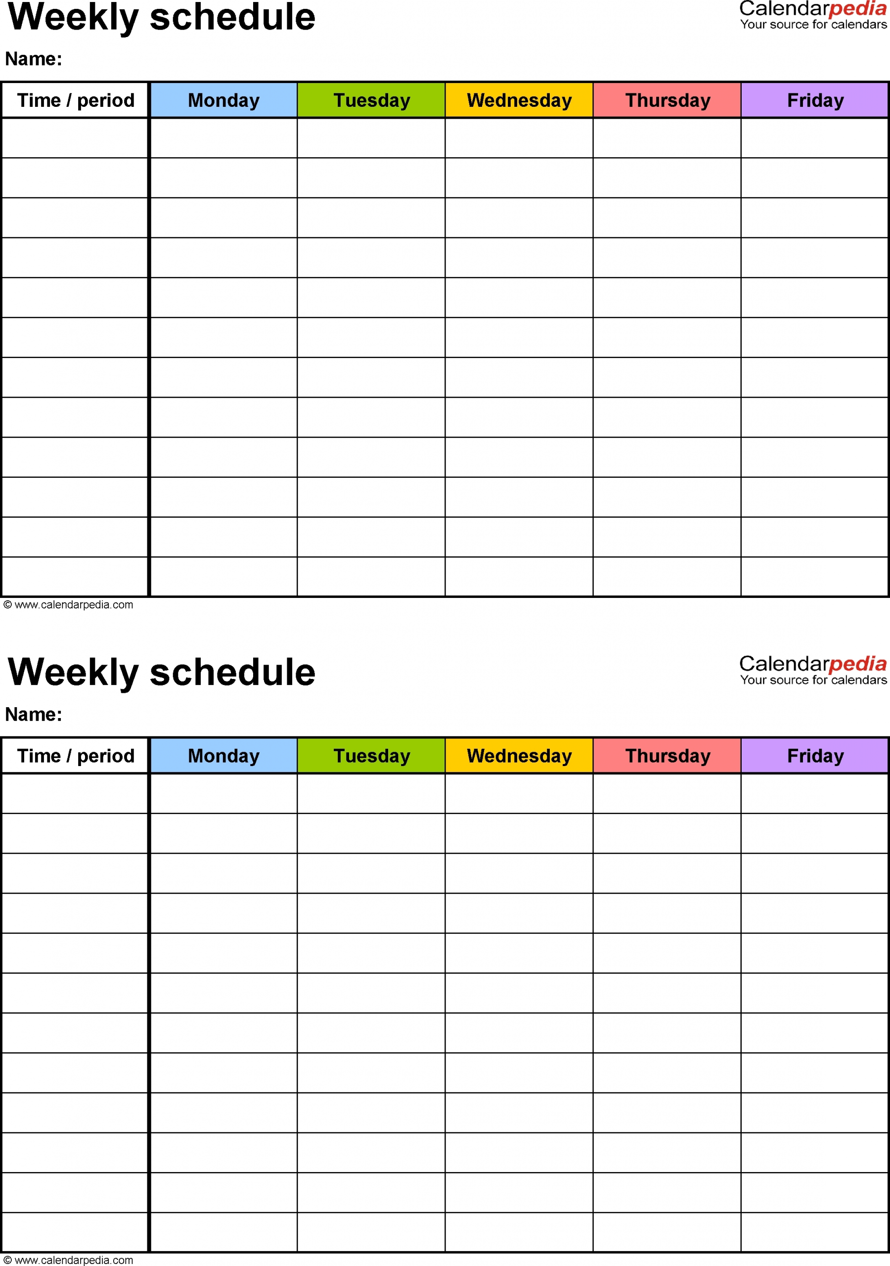 Get Mon-Friday Hourly Schedule