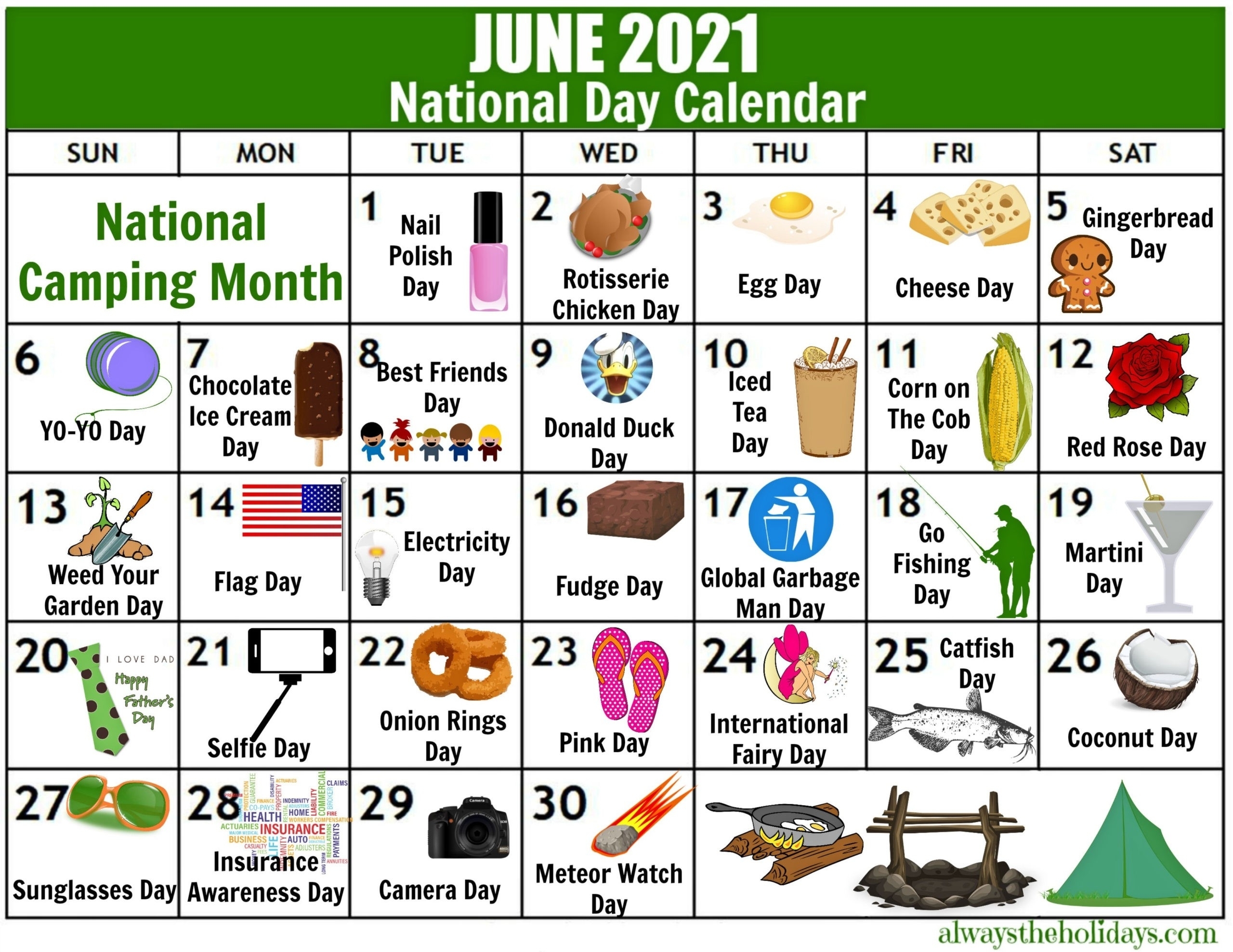 Catch Printable National Days Calendar 2021 Best Calendar Example Riset