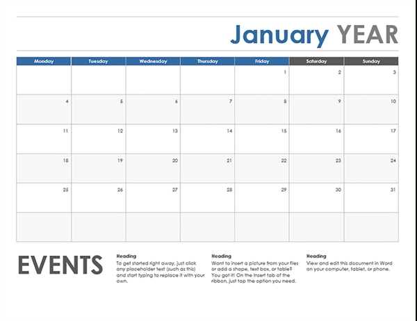 Pick 2021 Monday To Sunday Calendar Printable Free