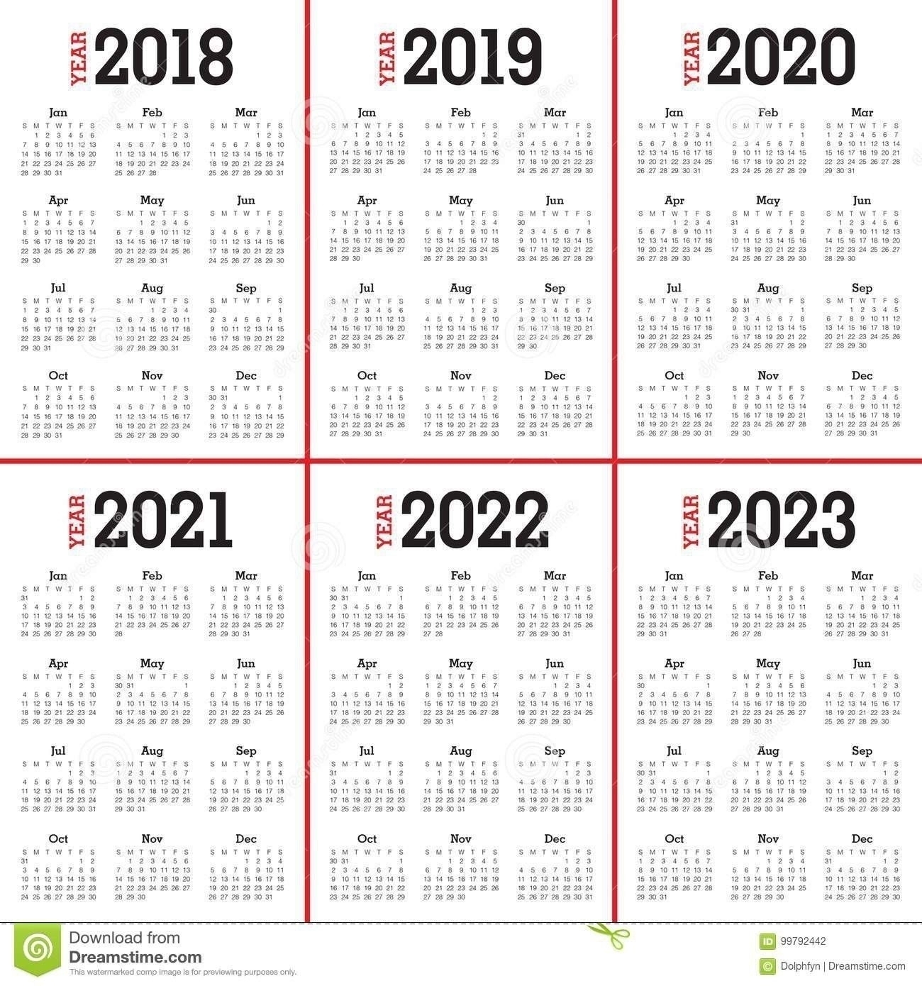 Pick 3 Year Printable Calendar 2021 2022 2023
