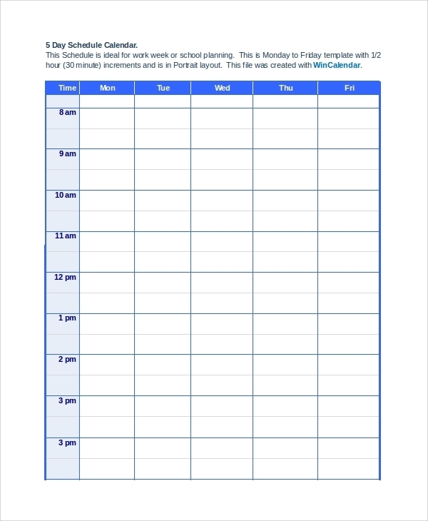 Pick 30 Day Calendar Page Download