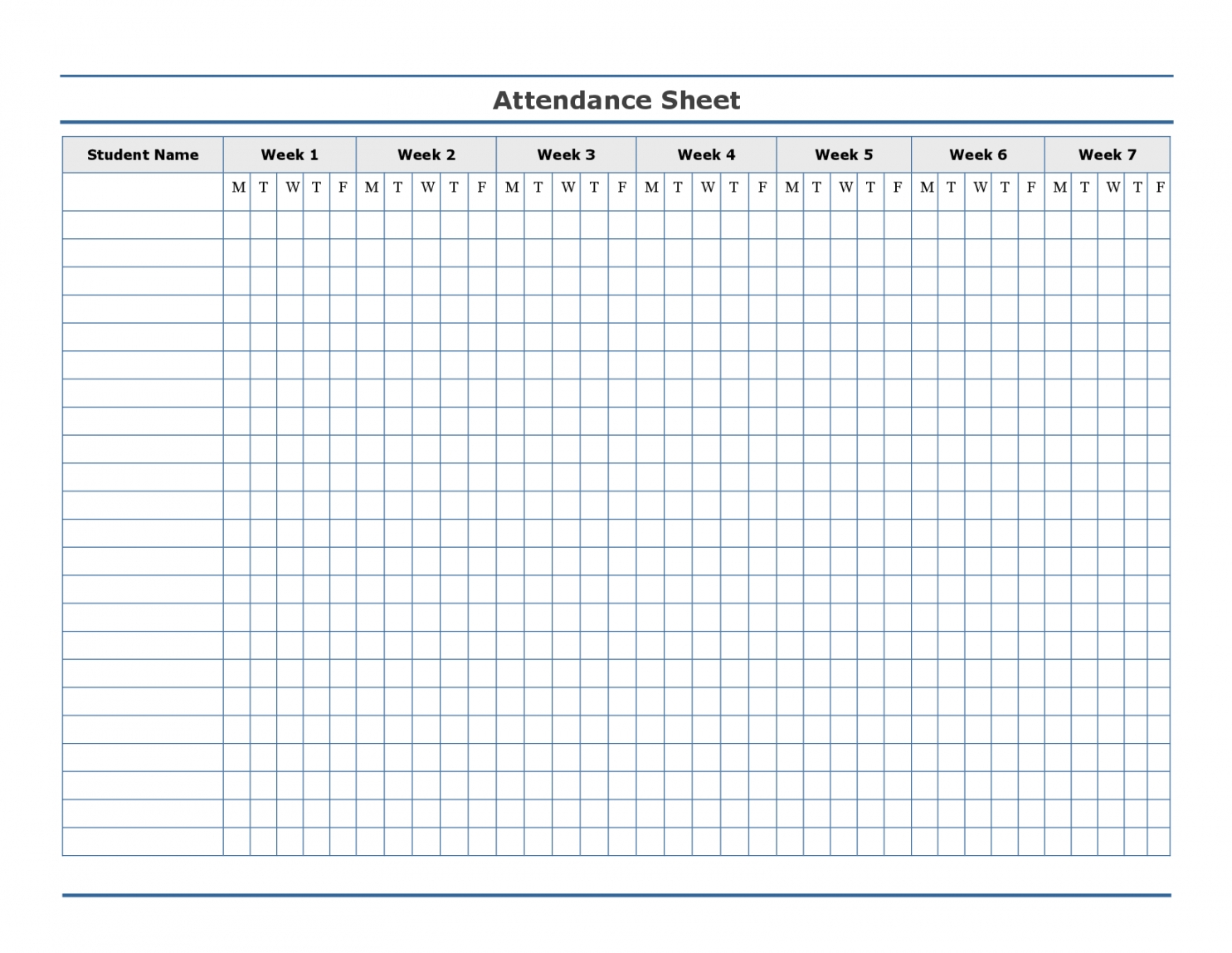 Pick Free Attendance Calendar Printable