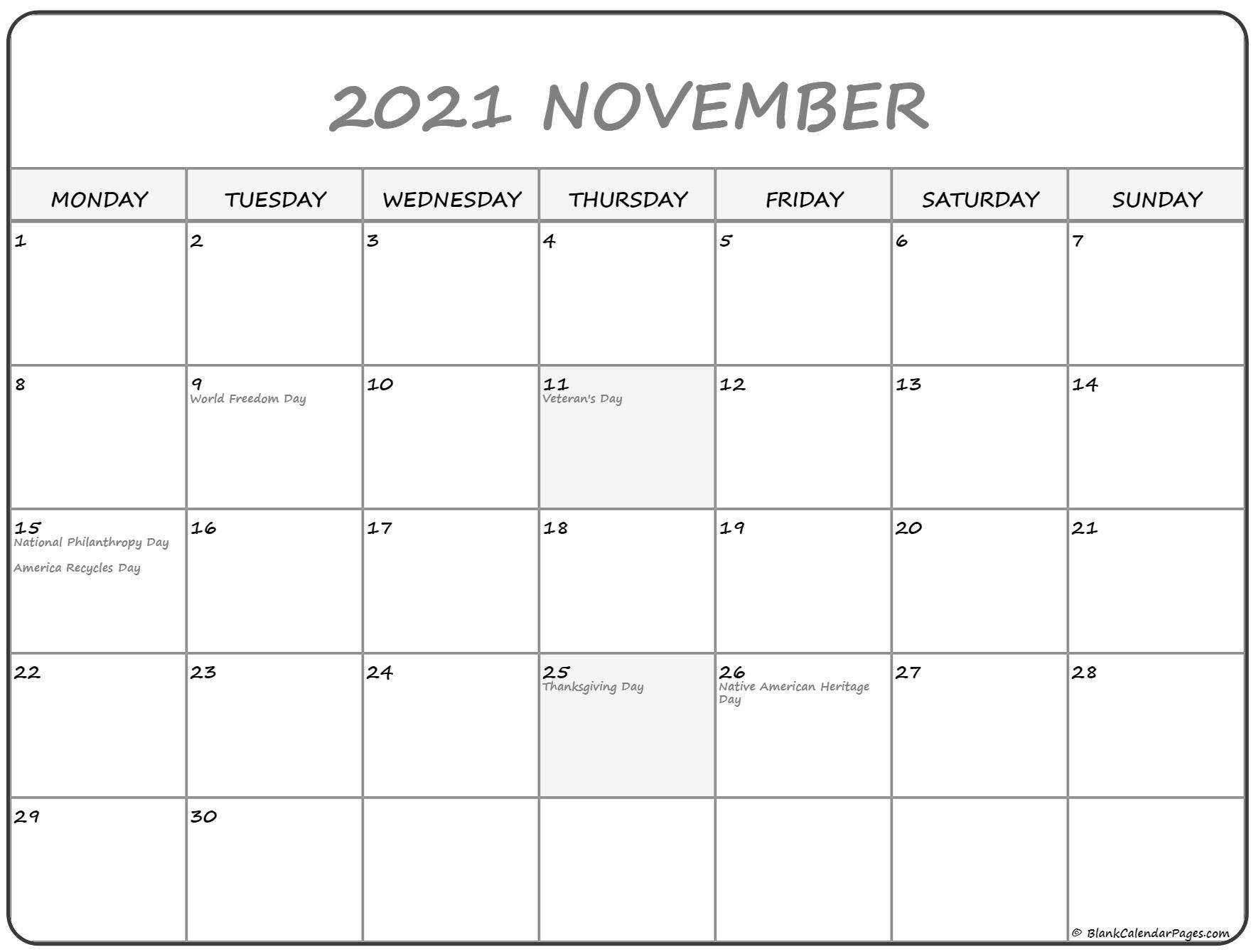 Pick Free Calendar 2021 Monday To Sunday