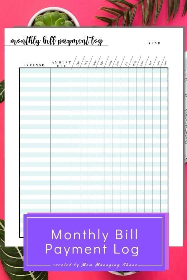 Pick Free Monthly Bill Payment Worksheet