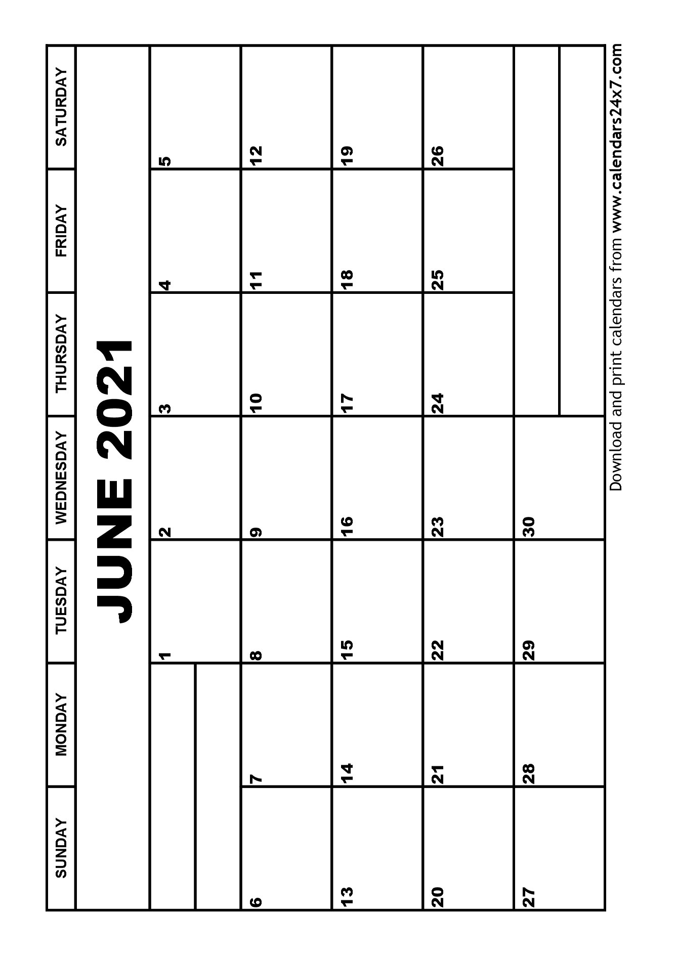 Pick June 2021 To June 2021 Calendar