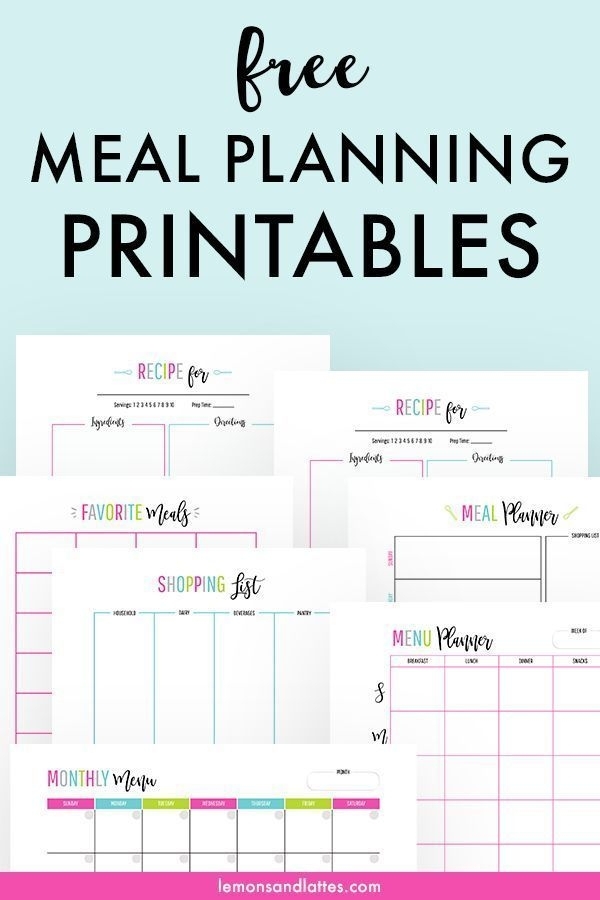 Pick Meal Plan Calendar Printable