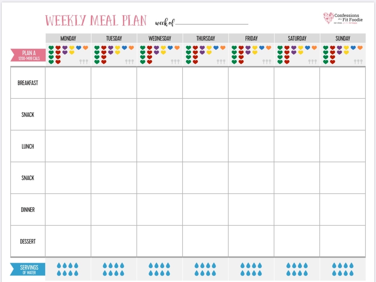 Meal Plan Calendar Printable | Best Calendar Example