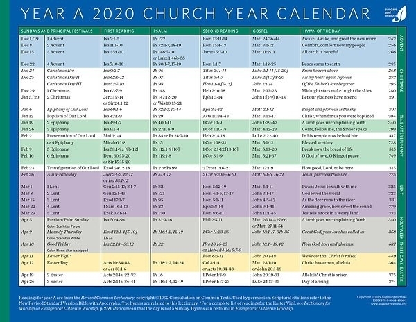 Pick Methodist Church Liturgical Calendar 2021