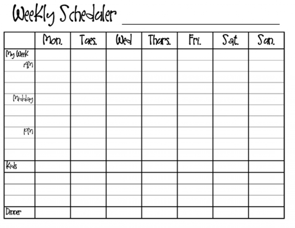 Pick Monday To Friday Weekly Calendar