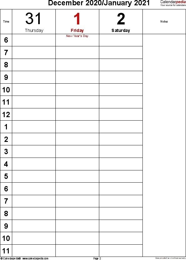 Take 2021 Free Printable Weekly Calendar Template