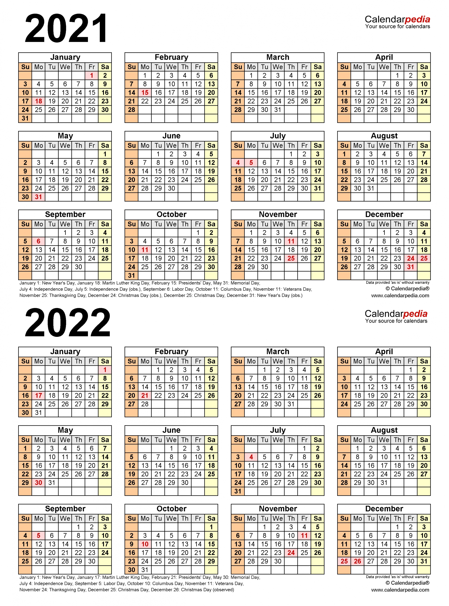 Take 3 Year Calendar Printable 2021 2021 2022