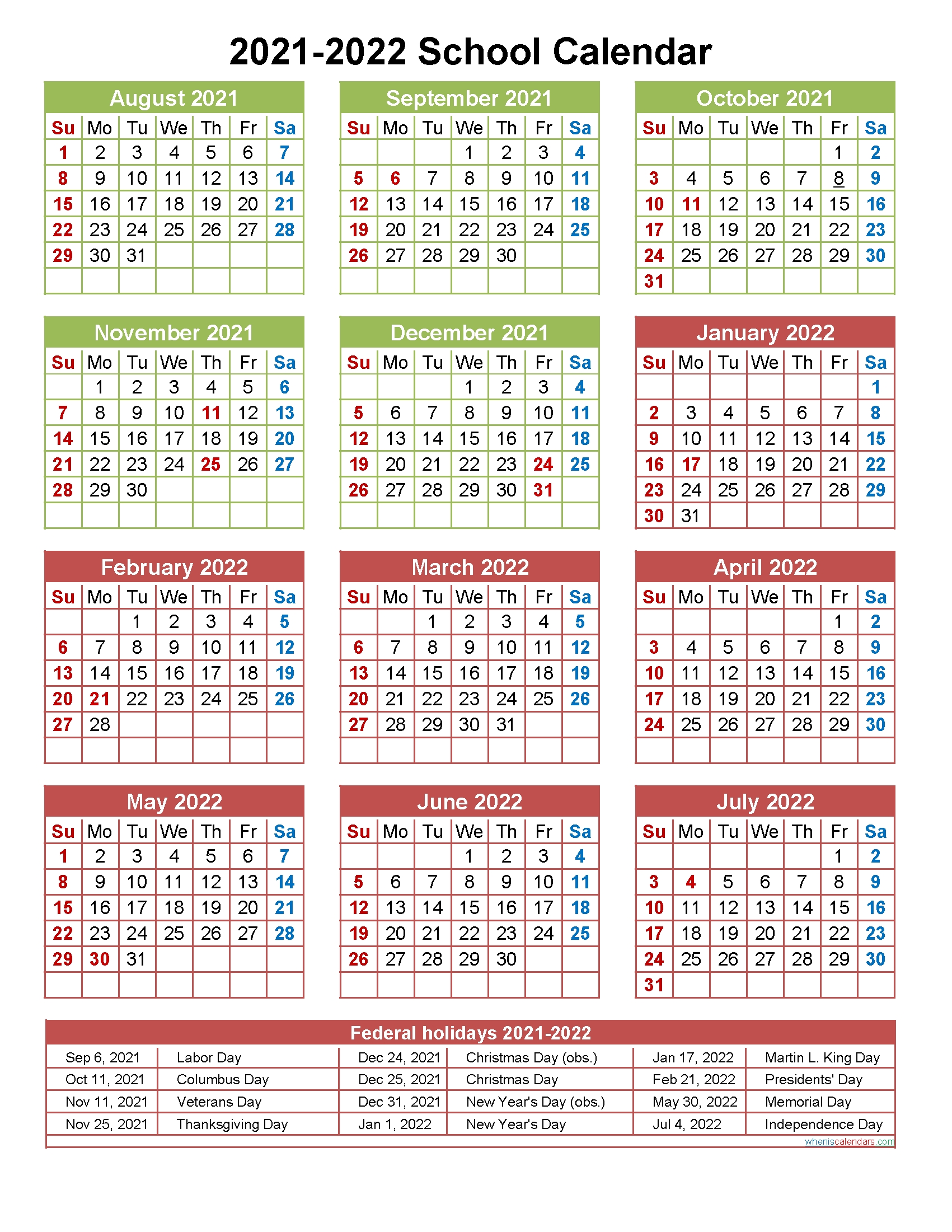 Take 3 Year Calendar Printable 2021 2021 2022