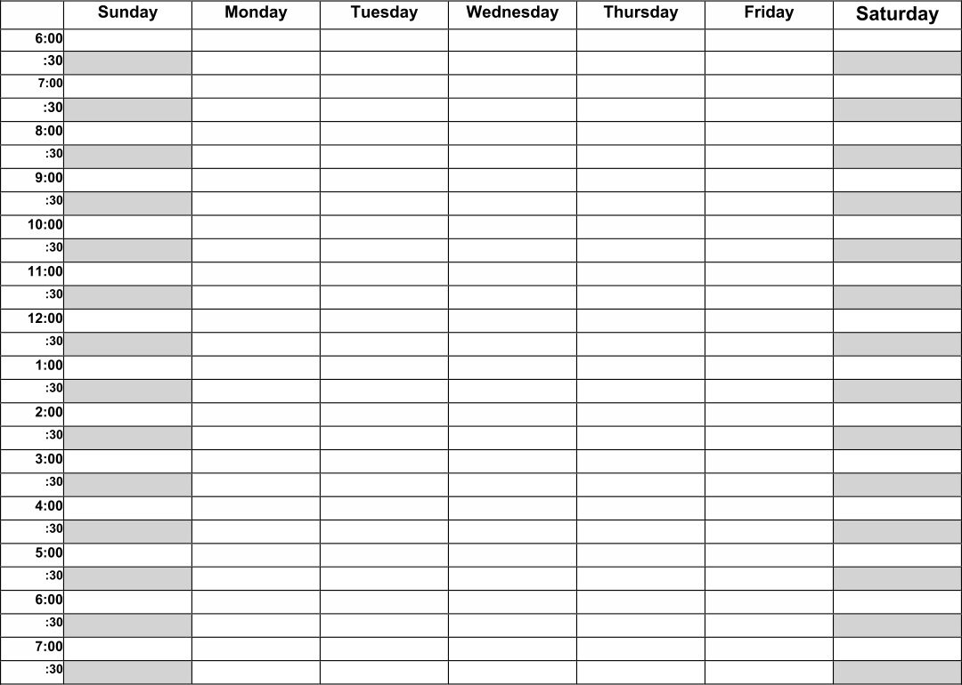 Take Blank Monday – Friday To Do Checklist
