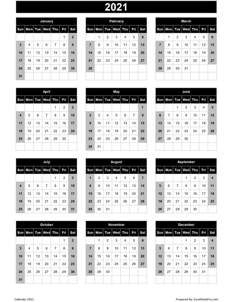 Take Excel Calendar 2021 With Week Numbers