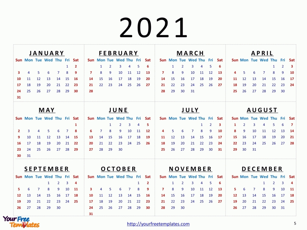 Take Free Printable Calendar 2021 Monthly No Download