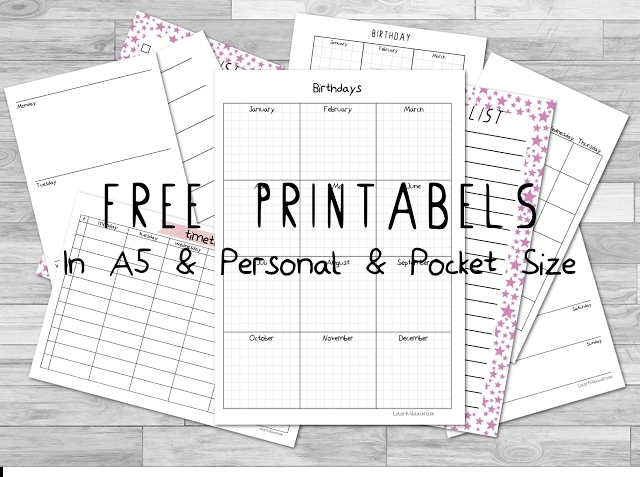 Take Free Printable Pocket Calendars