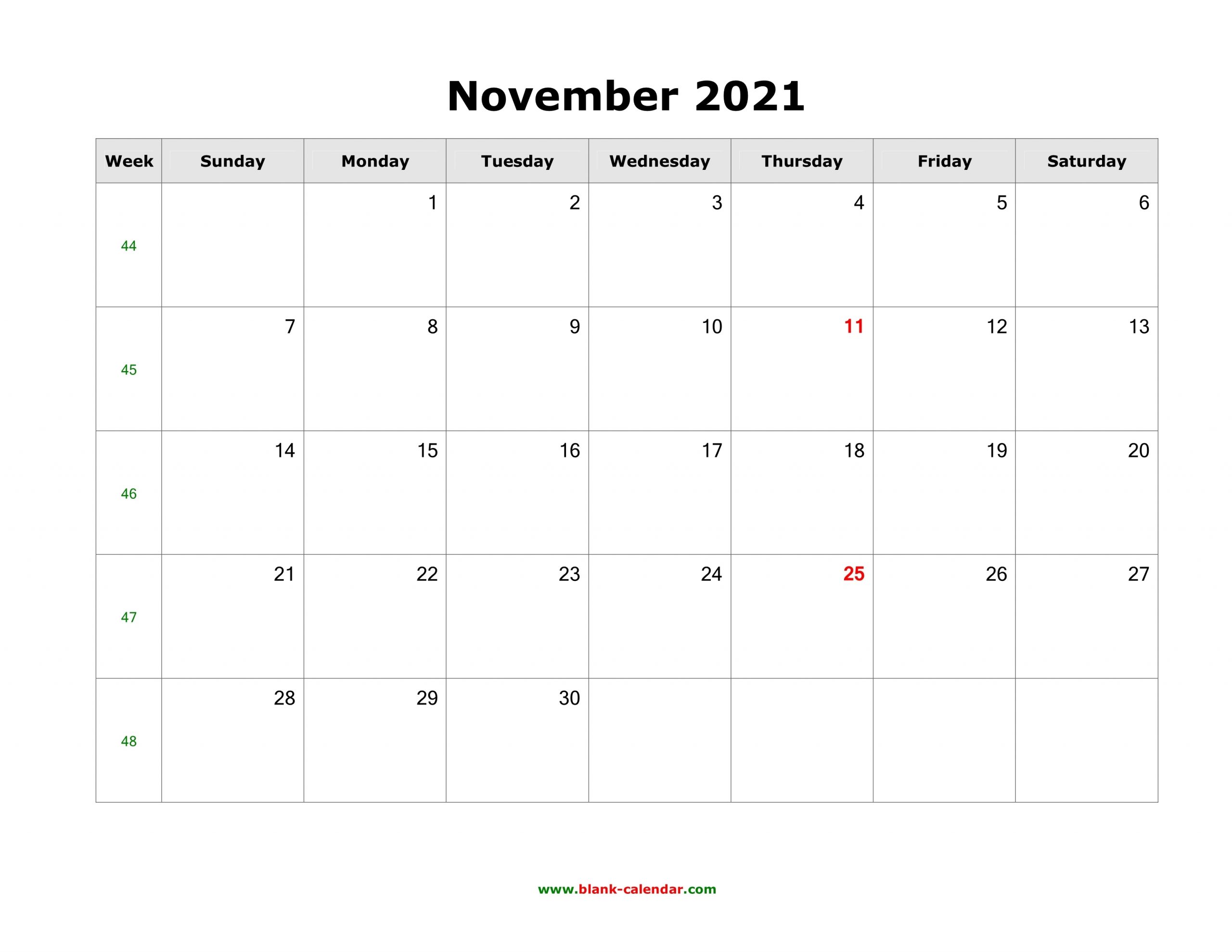 Take Print Free November 2021 Calendar Without Downloading