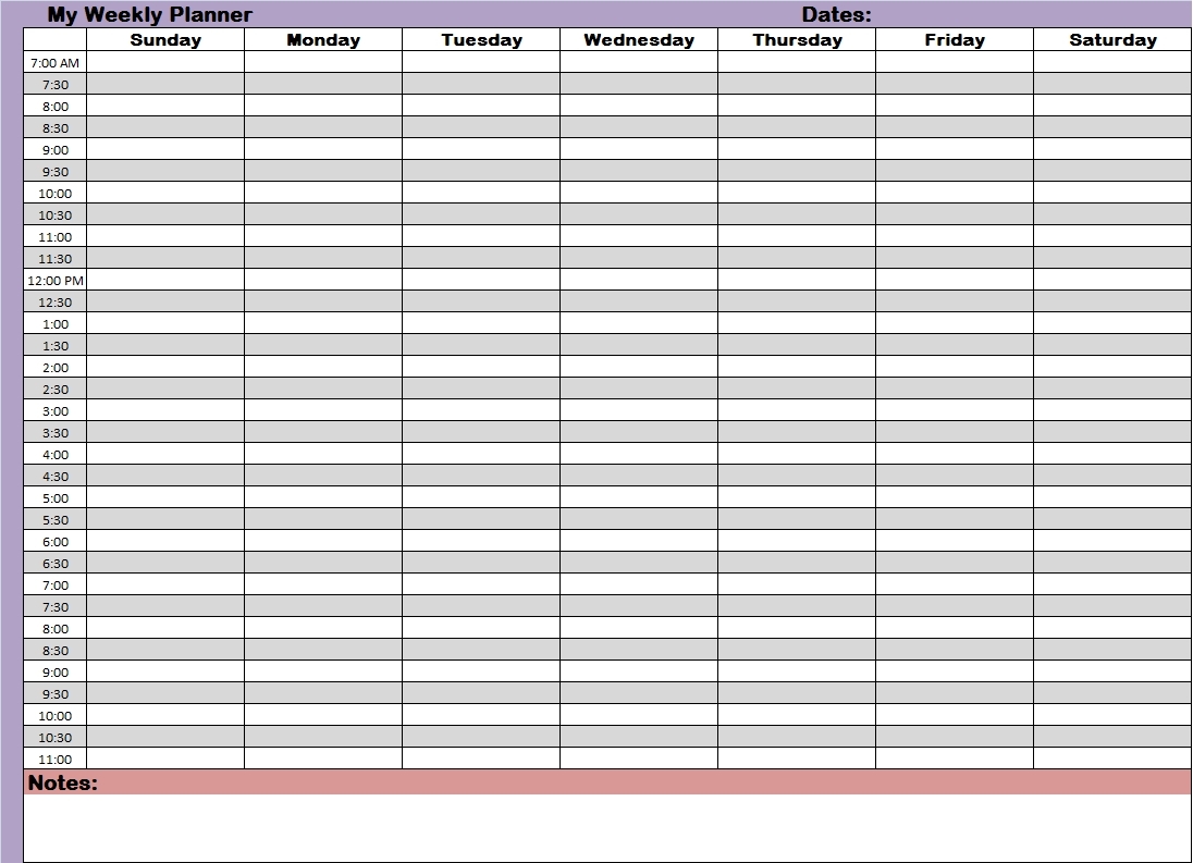 Collect Printable Schedule With Time Slots Best Calendar Example