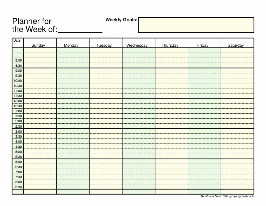 Take Time Slot Excel Template