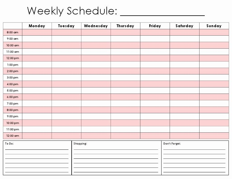 Take Weekly Calendar With Hours Of Day