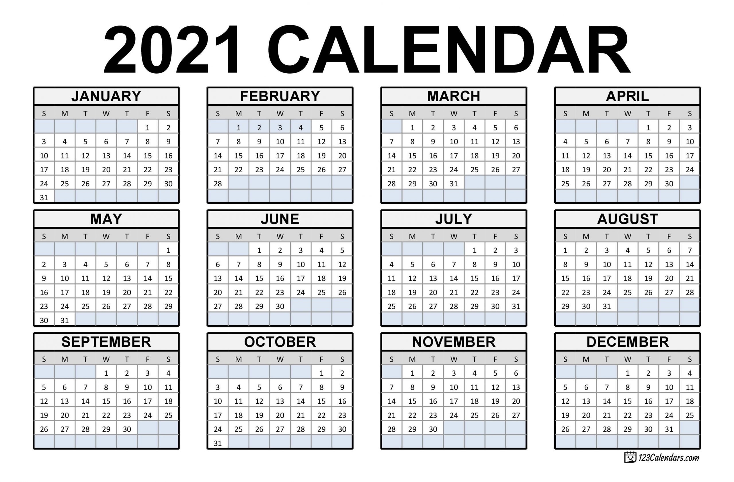 Catch 2021 Monthly Calendar Printable Free