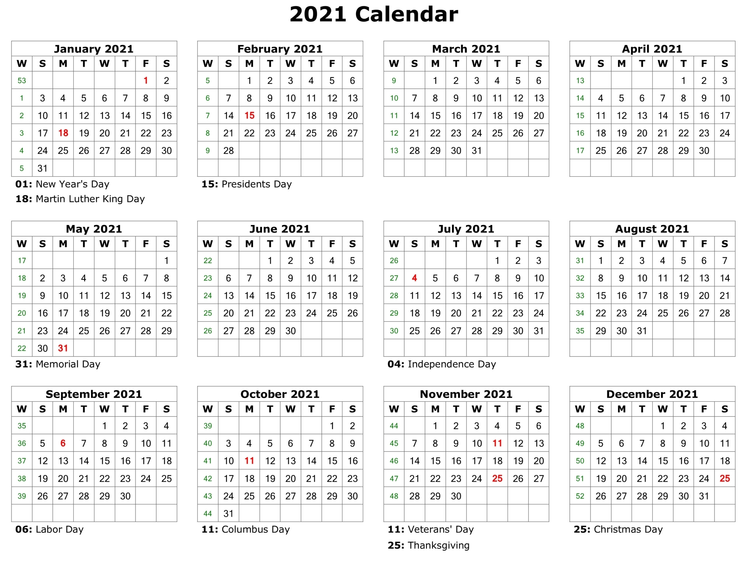 Catch 2021 Pocket Calendar Template