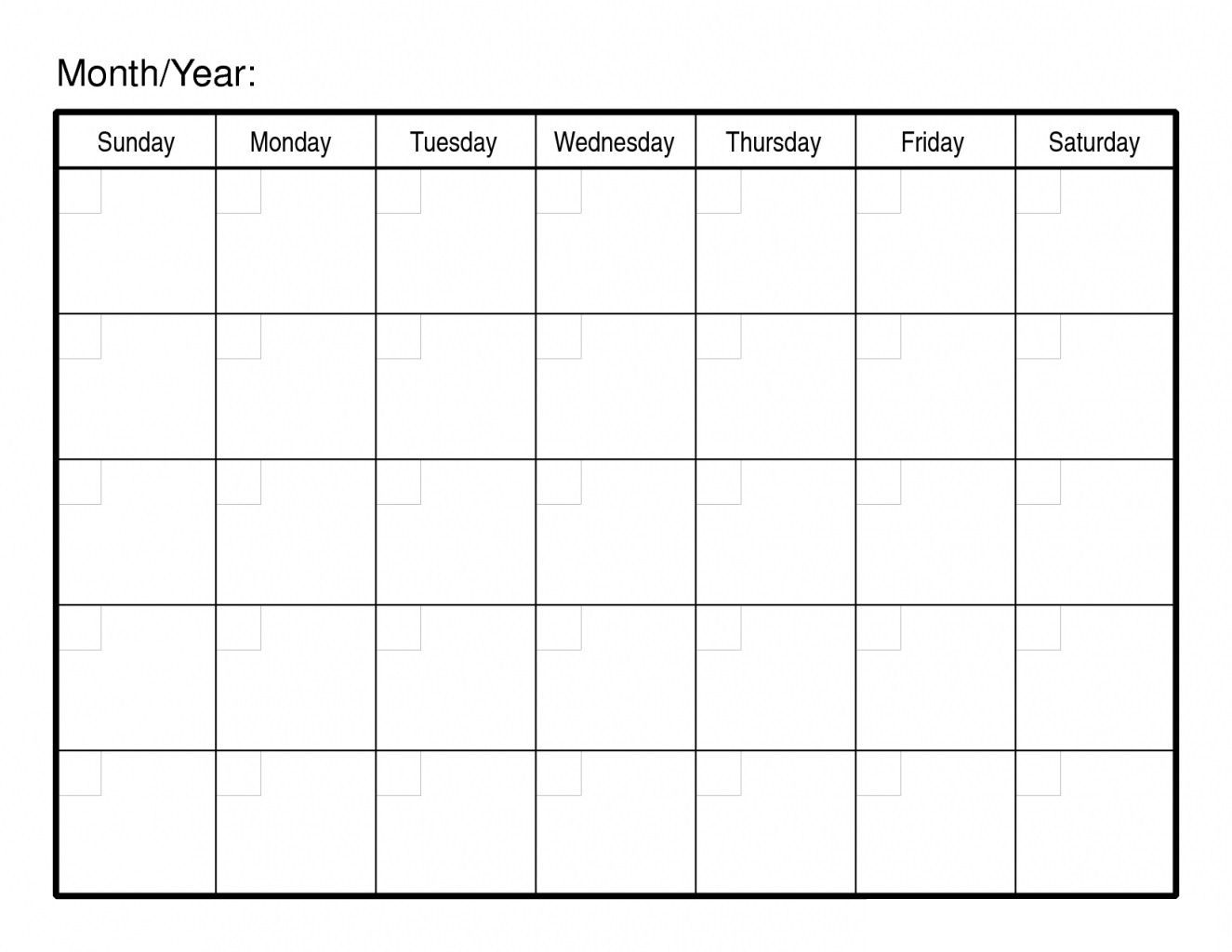 Catch 30 Day Blank Calendar Printable