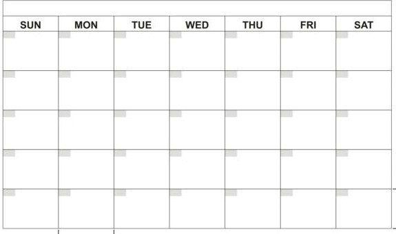Catch 30 Day Calendar Blank