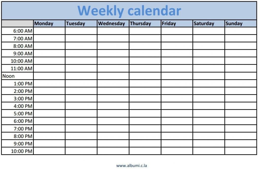 Catch Daily Time Slot Template Week