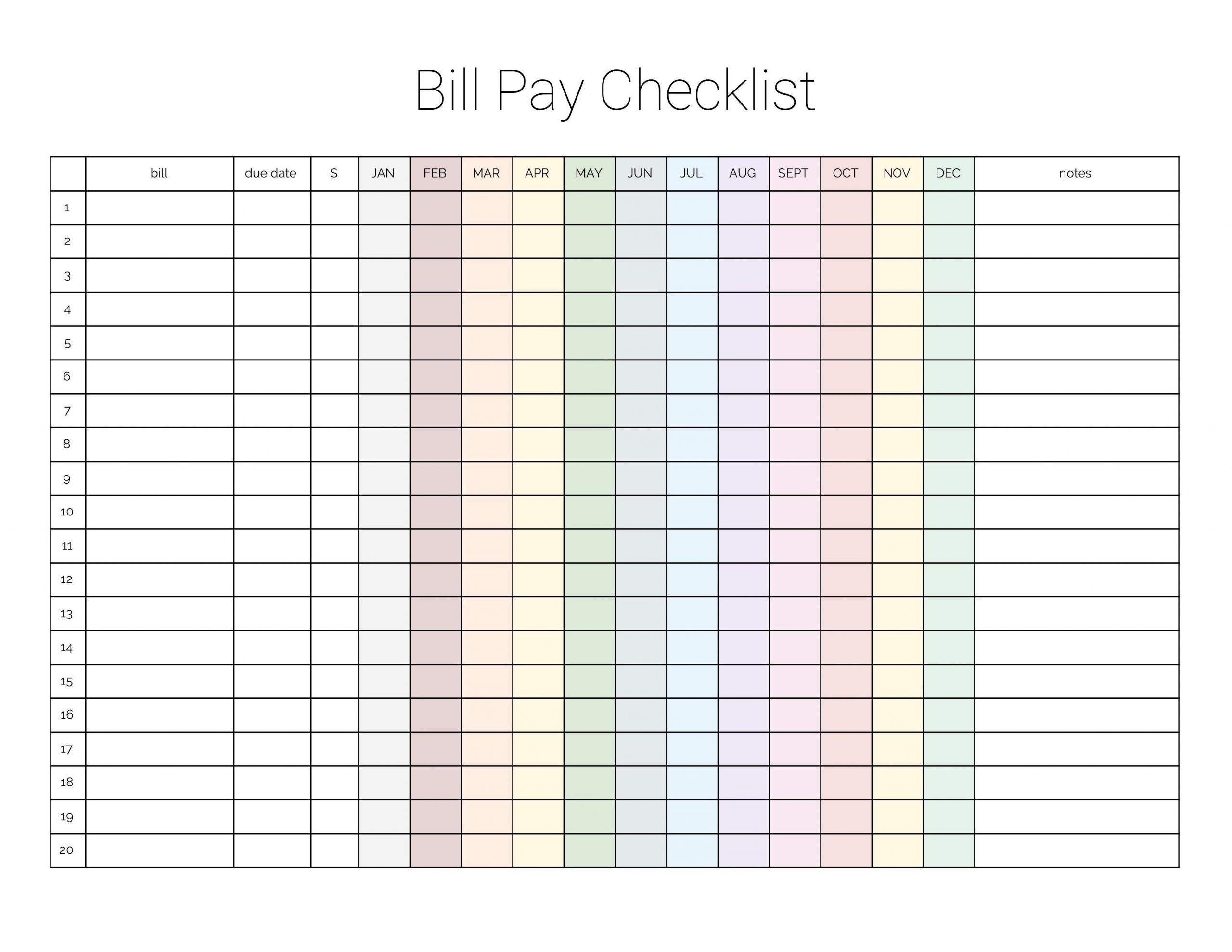 Catch Monthly Bill Calendar