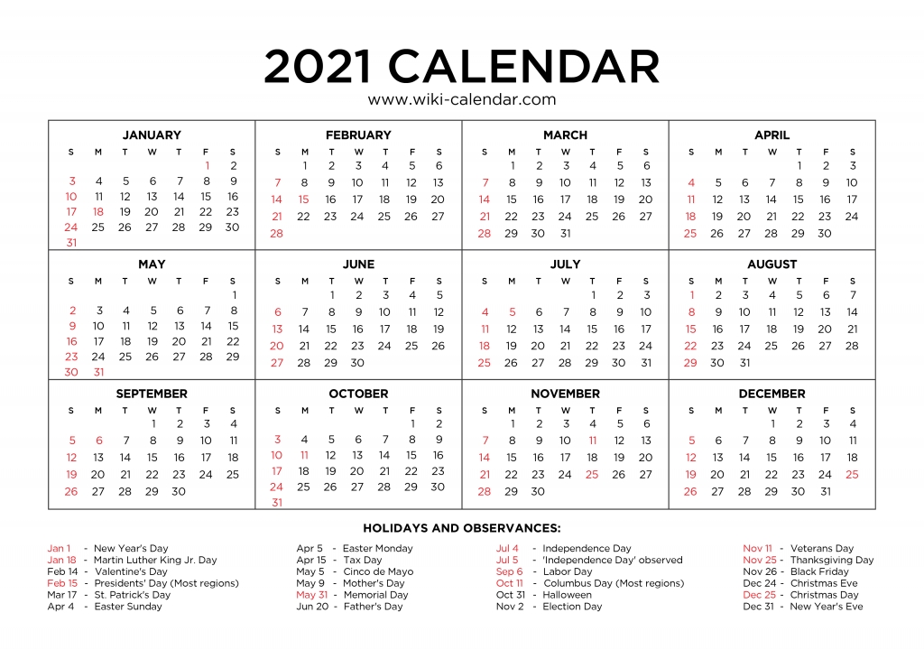 Catch Print National Day Calendar 2021