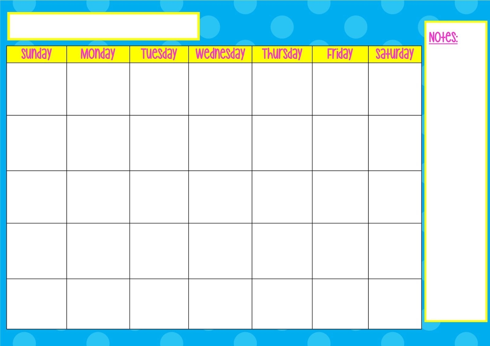 Catch Printable Blank Monday Through Friday Weekly