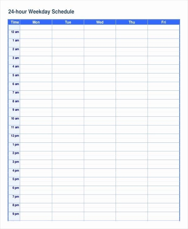 Pick 12 Hour Schedule Templates Best Calendar Example