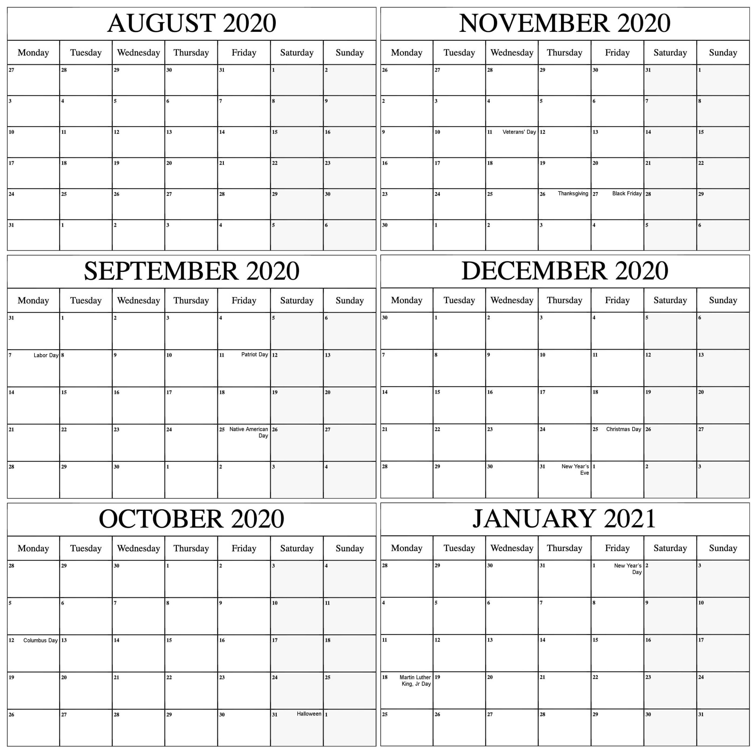 Collect Blank Calendar To Fill In 2021